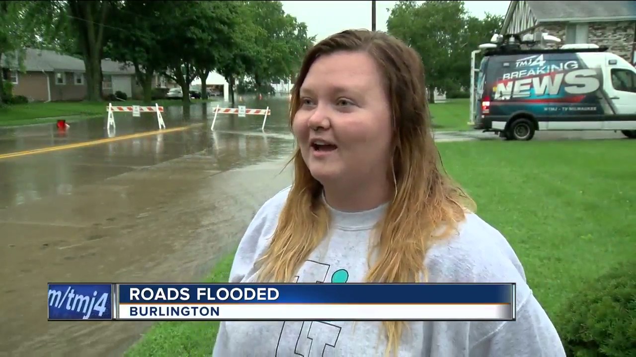 Roads severely flooded in Burlington after storms