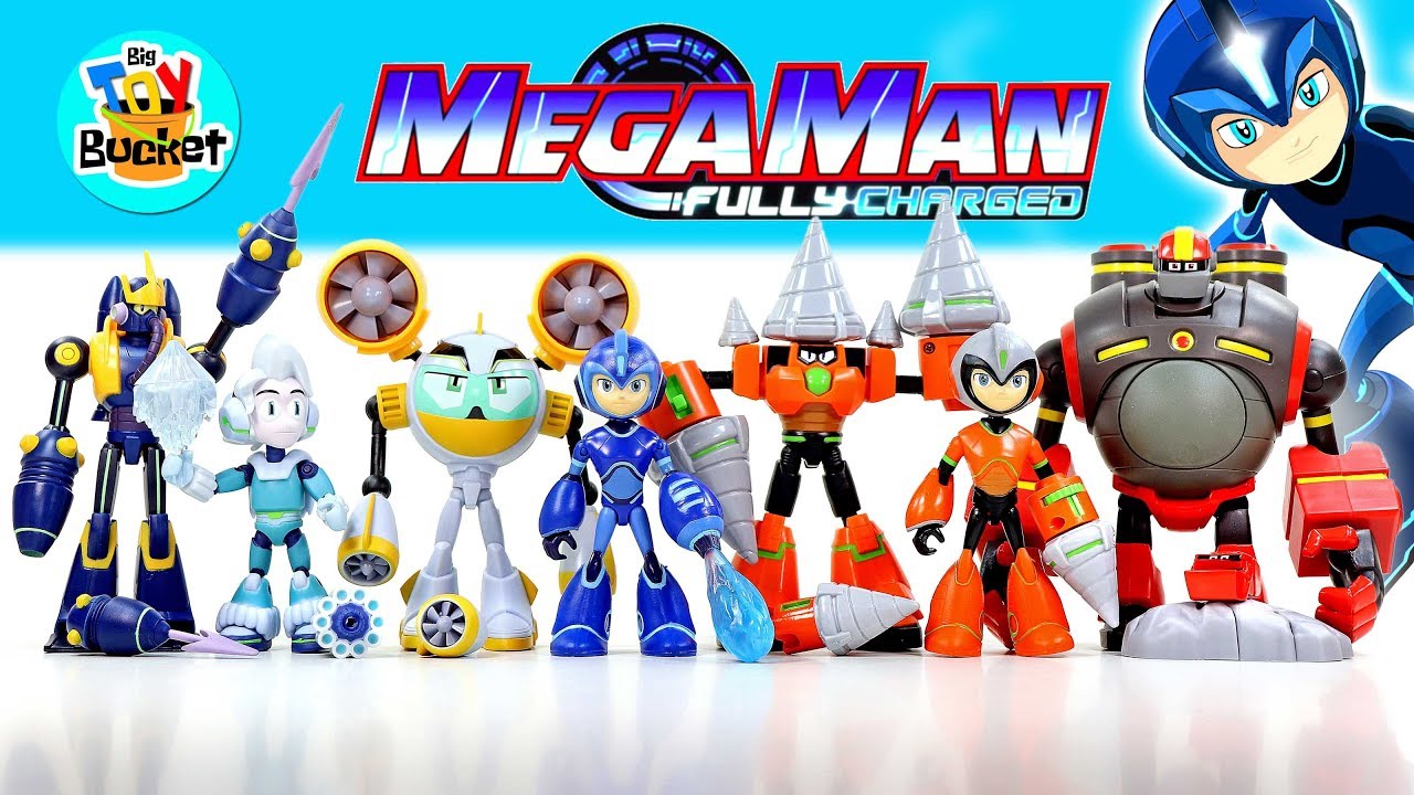 Every MEGA MAN Fully Charged Figures Cartoon Network Wave Man Ice Man Air Man Drill Man & Guts Man