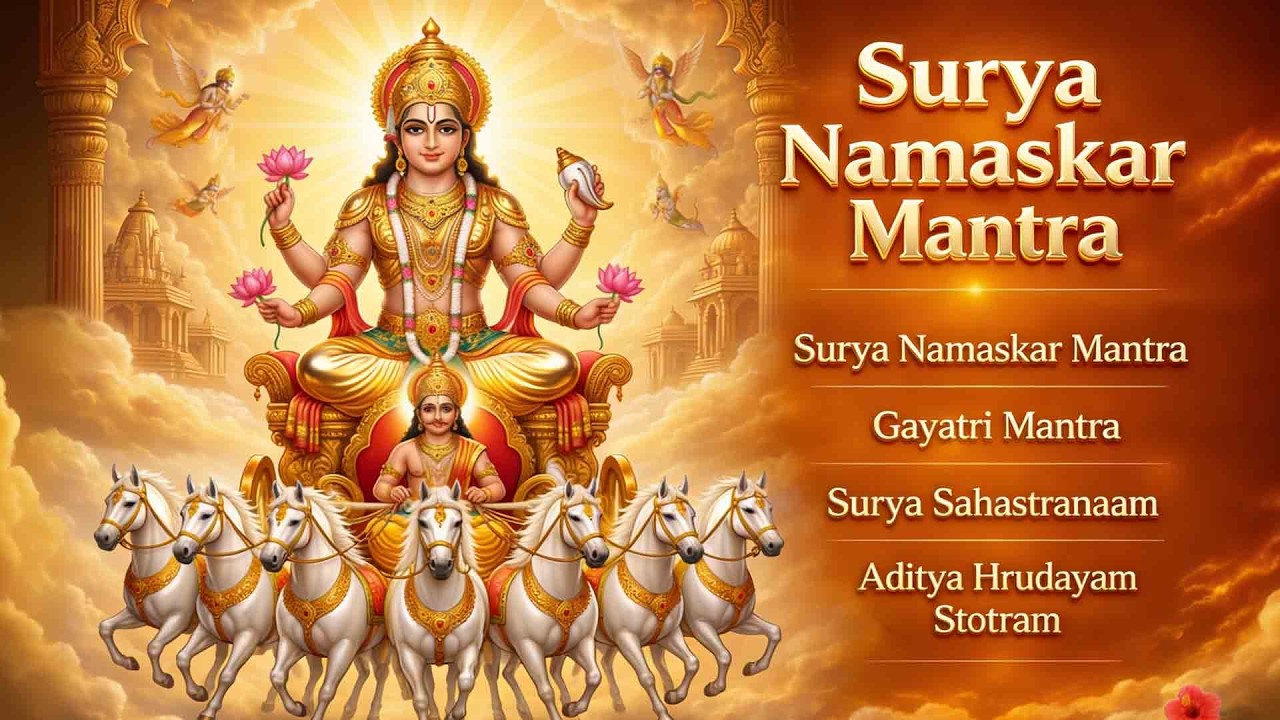 सूर्य नमस्कार मंत्र संग्रह 🌞 | Surya Namaskar | Gayatri Mantra | Gayatri Mantra 108 | Morning