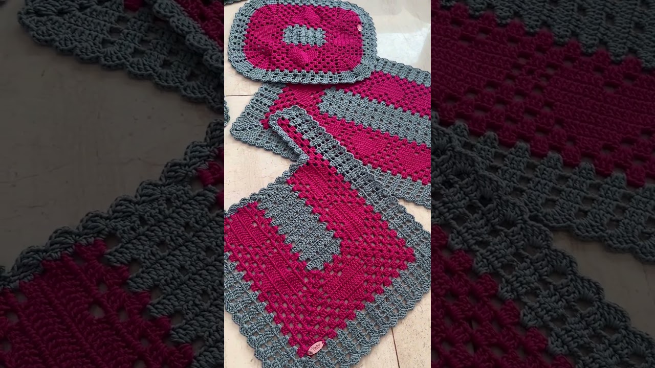 Jogo de banheiro Love #marysouzacroche #crochet #croche