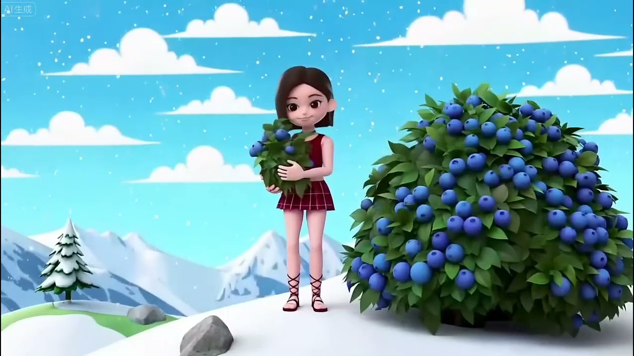豆包在山上发现了蓝莓灌木丛
