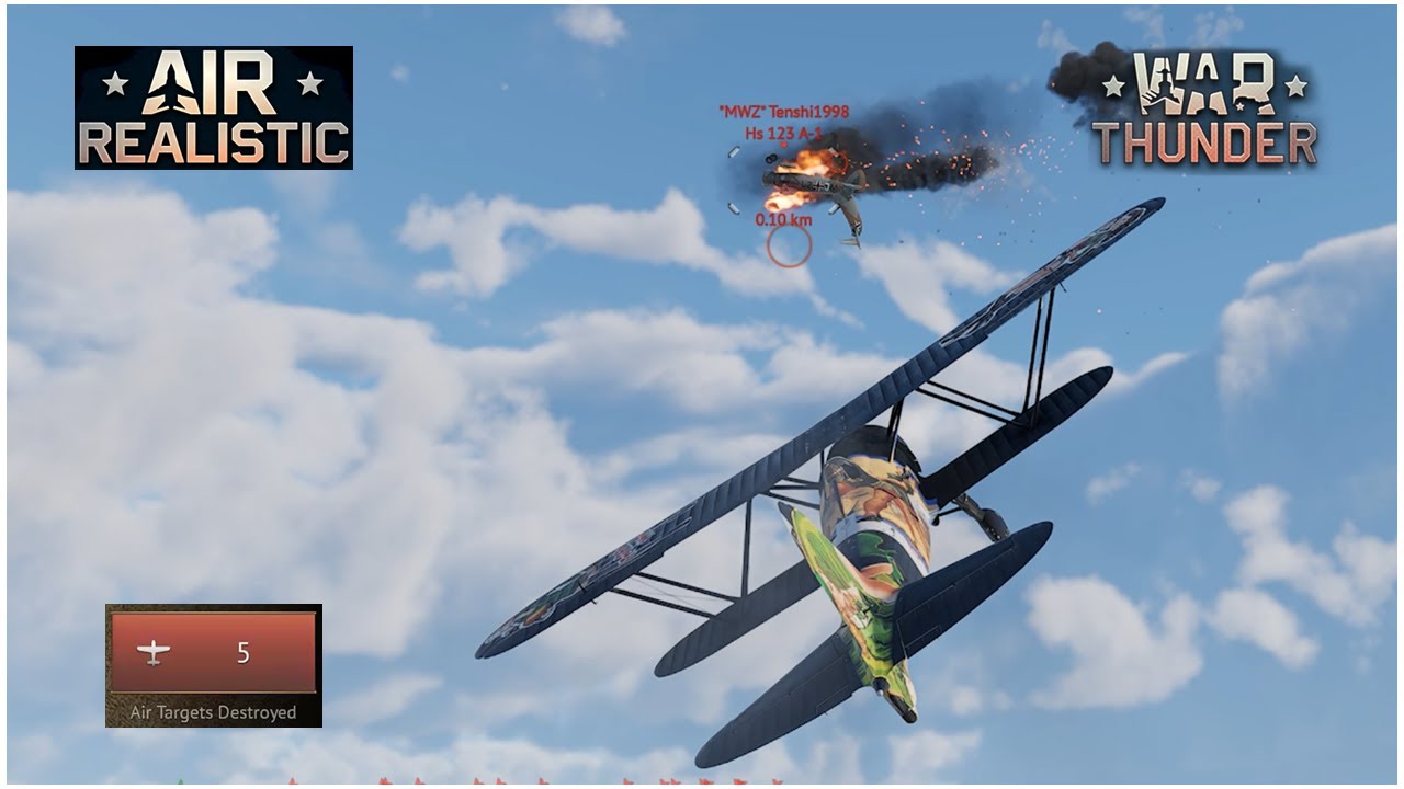 War Thunder Premium Air Realistic Marcolin's C.R.42 CN Gameplay
