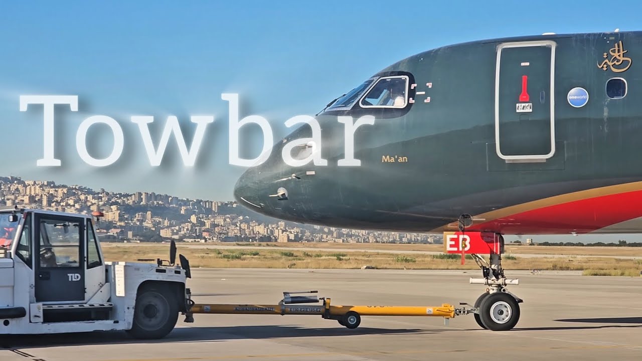 Towbar for Embraier 195 (Royal Jordanian) #royaljordanian #towbar #aviation