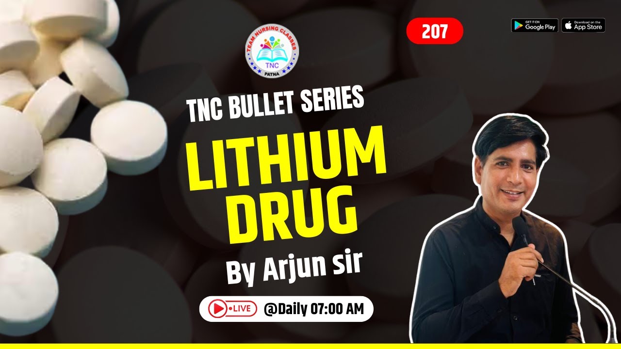 Lithium Drug || TNC Bullet Series # 207 || Most Important Topic || Daily 7.00 AM || NURSING EXAM