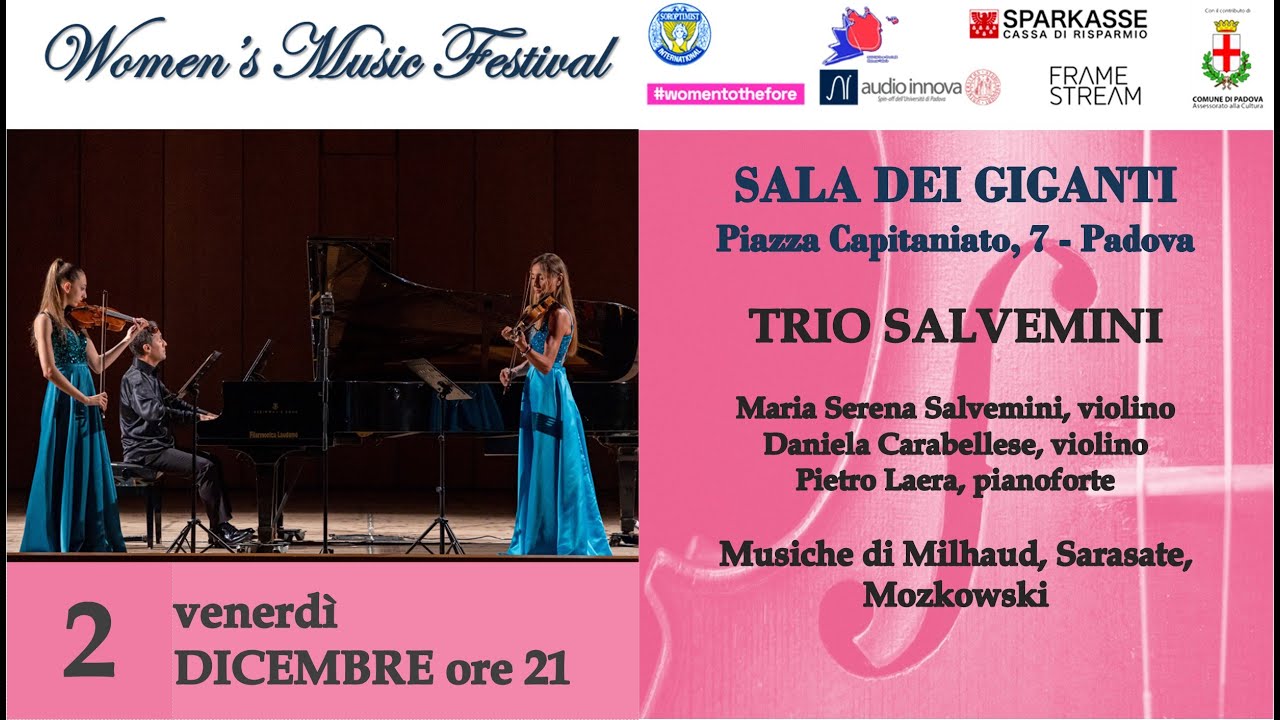 Women's Music Festival - Trio Salvemini - 2 dicembre 2022 Sala dei Giganti