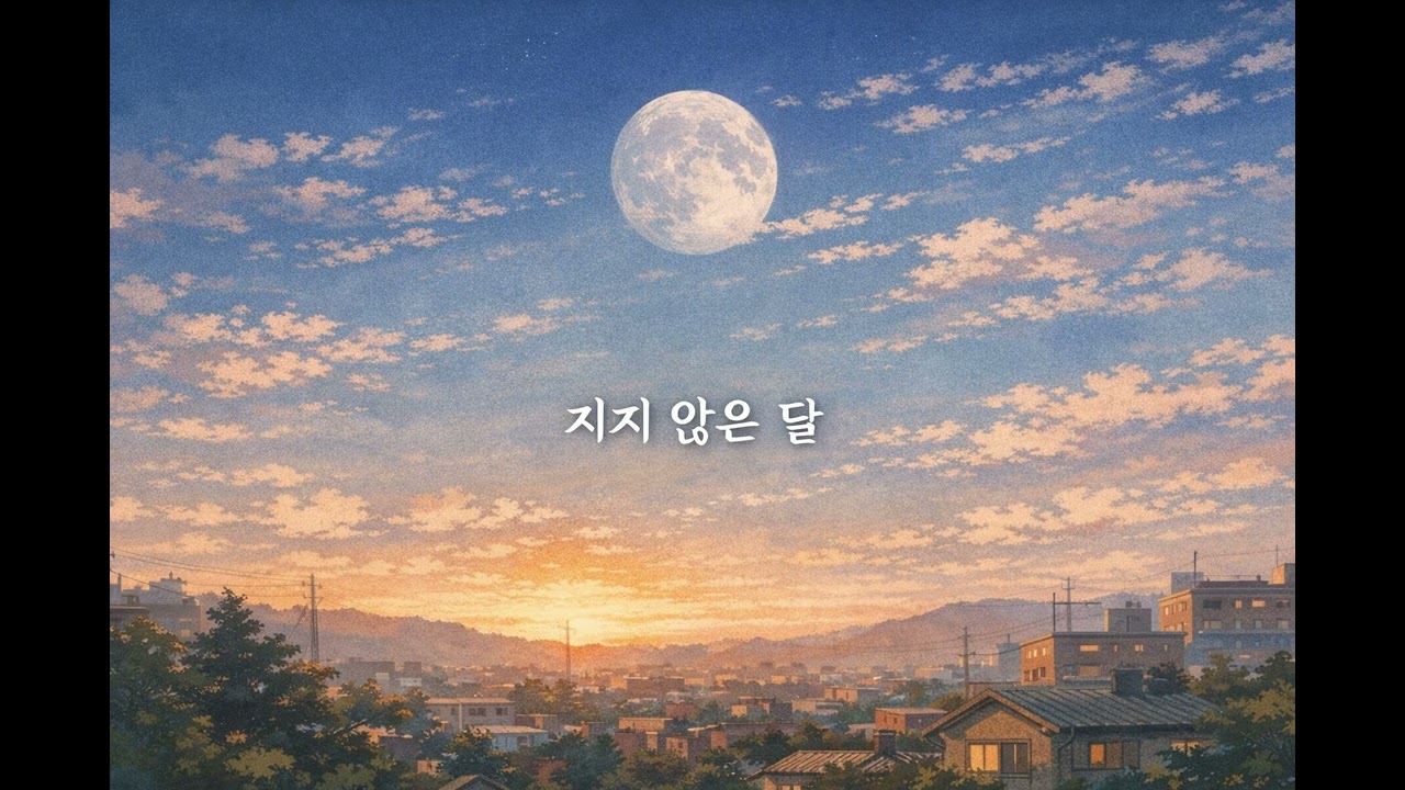 아침에 떠 있는 달을 보면 혼자인 기분이 든다