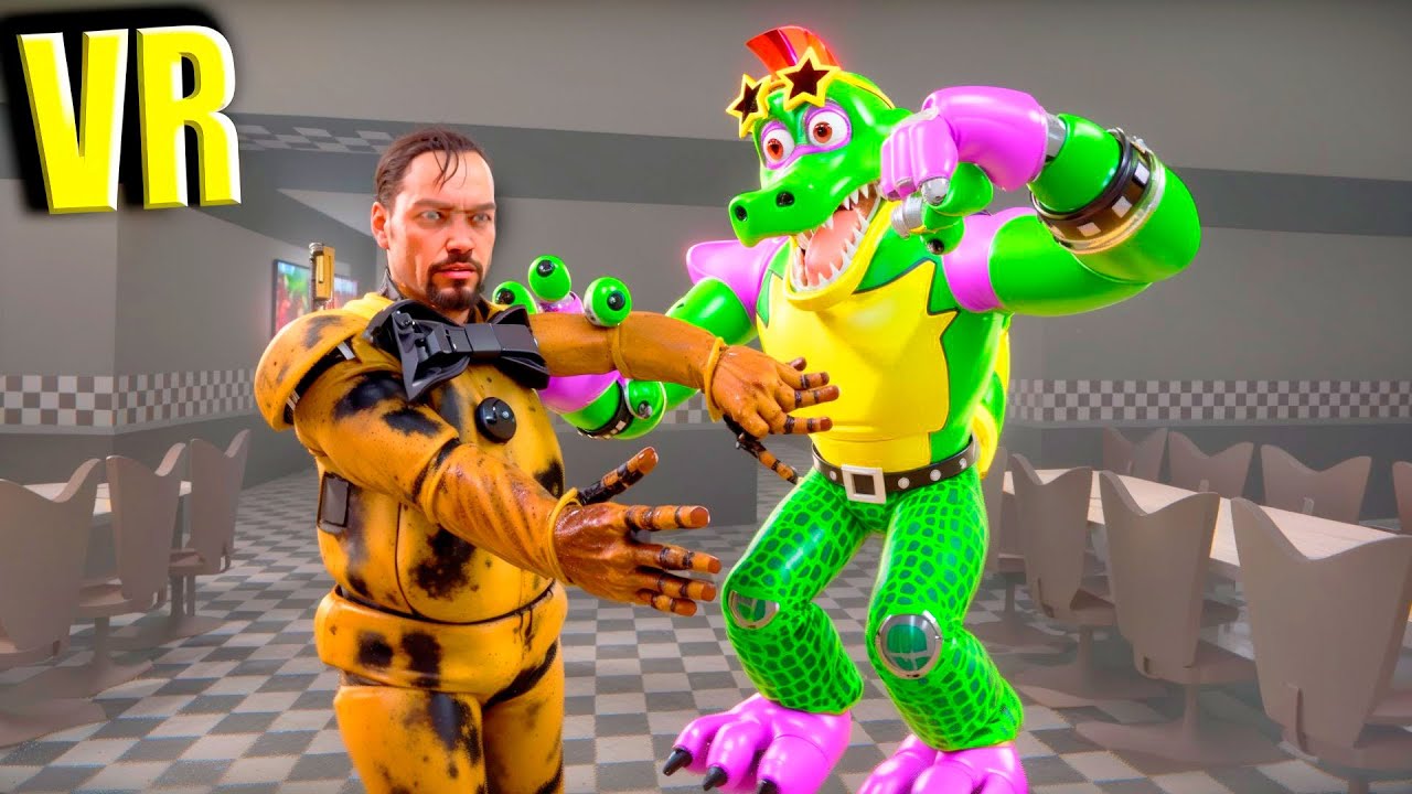 VR Аниматроники пугают охранника в Бонелаб FNAF COOP Bonelab Гига Монти защищает меня