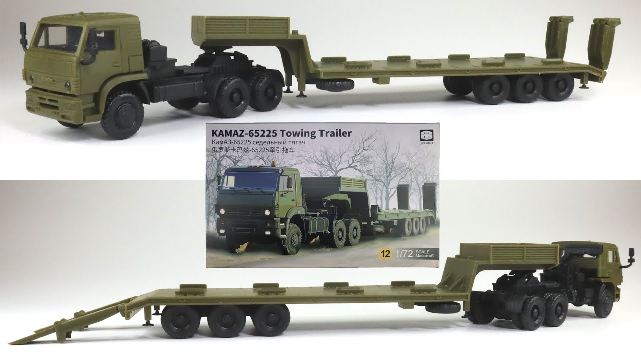 1/72 KAMAZ-65225 Towing trailer unboxing and review