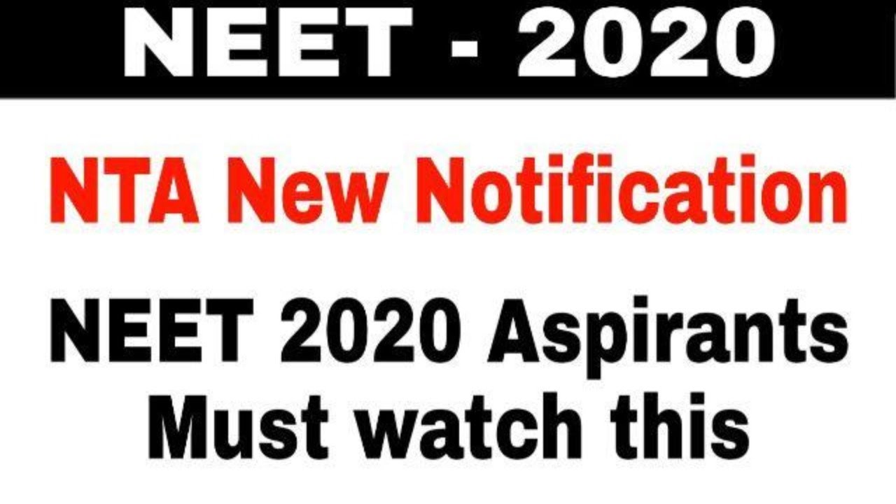 NTA New Notification regarding NEET 2020| NEET 2020 Aspirants Must watch this