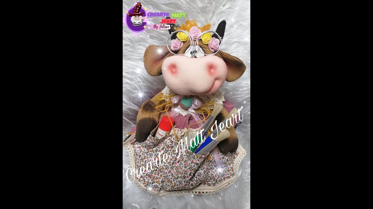 VAQUITA JACINTA EN TELA DECORATIVA muñecos country