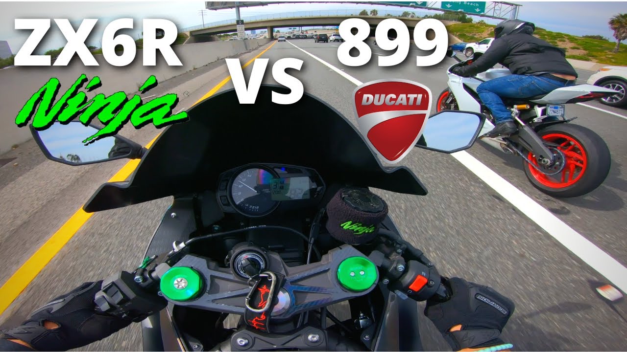 Kawasaki ZX6R vs Ducati 899