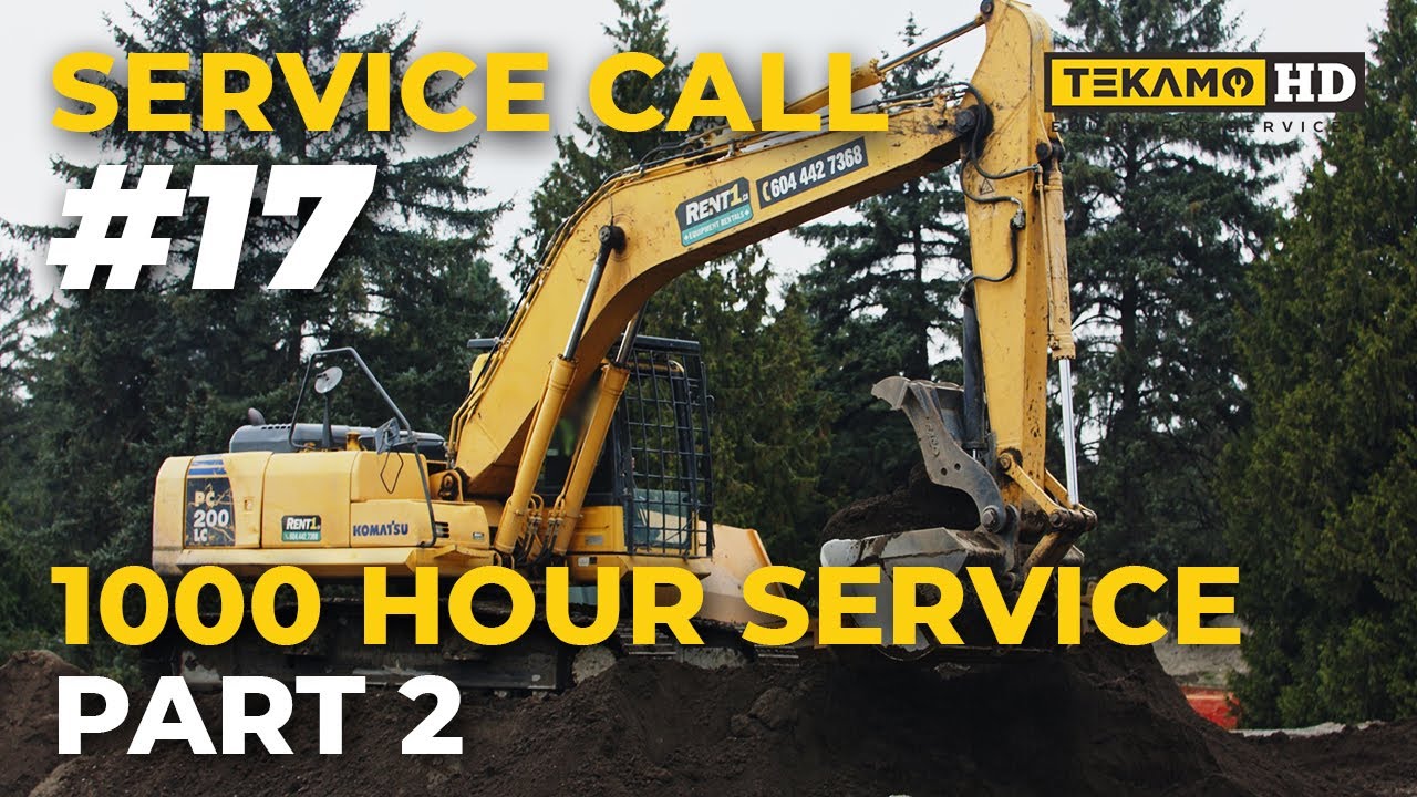 Komatsu Excavator Engine Oil Change - 1000 Hour Service | Service Call Series