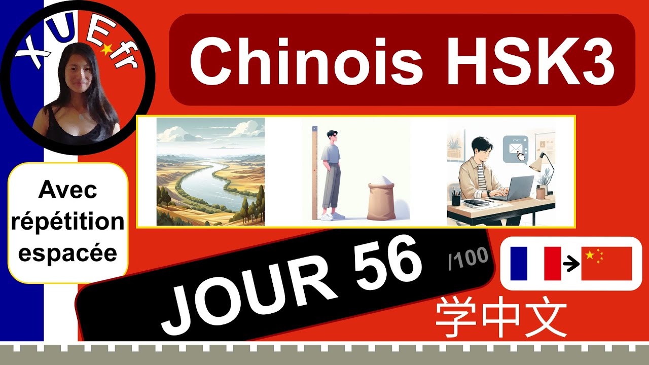 Cours de chinois HSK3 🇫🇷›🇨🇳 JOUR 56, 黄河，米，电子邮件, avec répétition espacée.