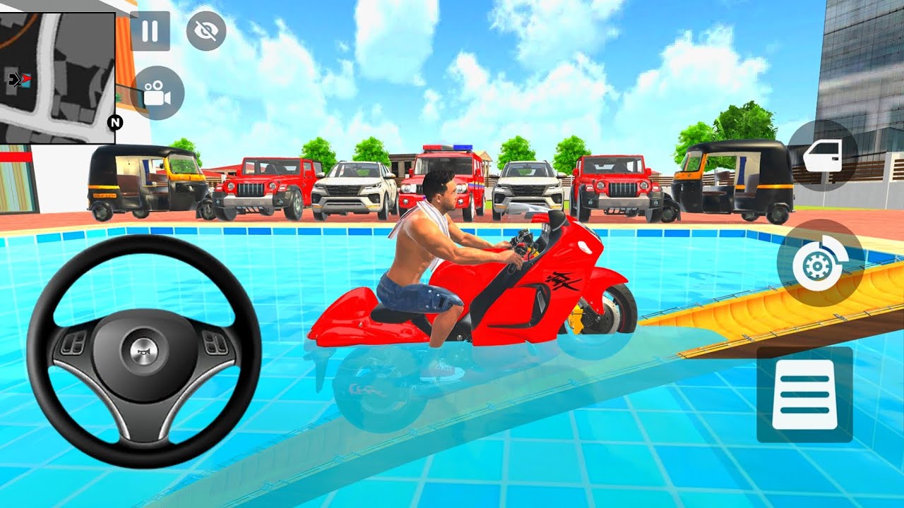 “Hayabusa Almost Fell Into Water 😱 | Franklin modified police car and drive bike in Game Moment”