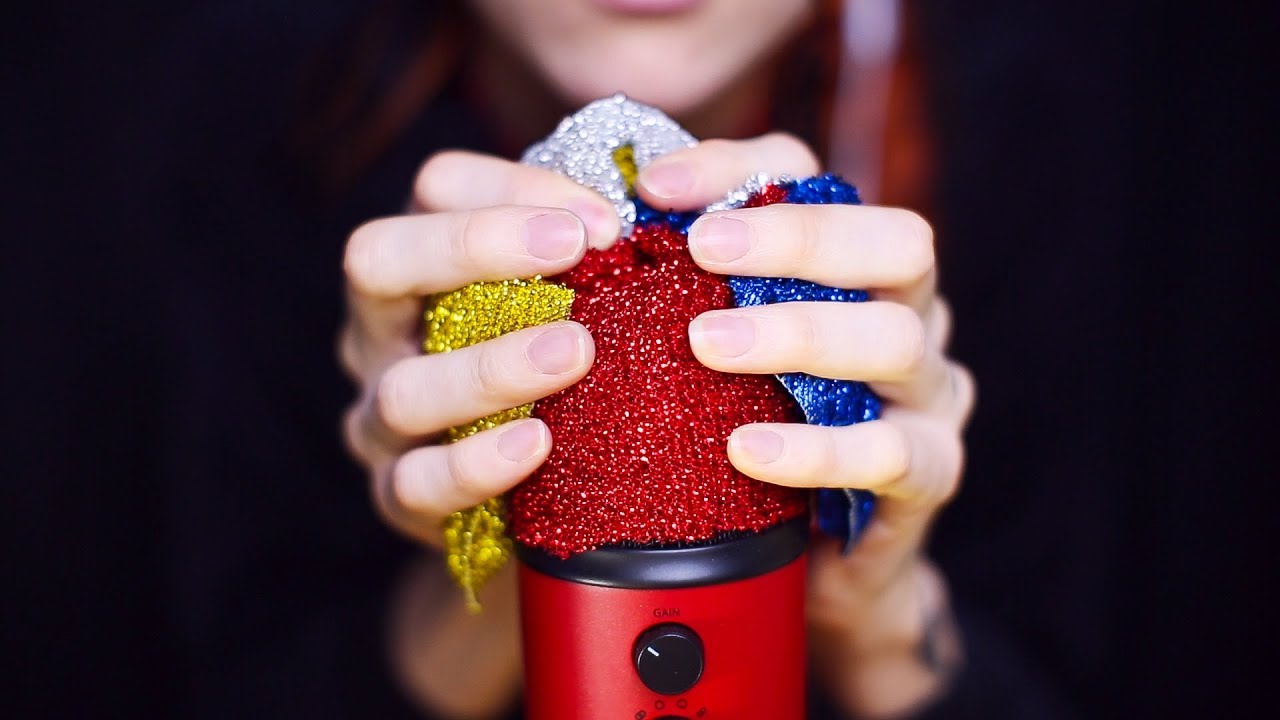 🧽 ASMR - METALLIC SPONGE PLAY 🧽 different sponge sounds for tingles