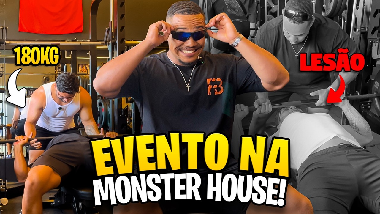 Evento na Monster House Novo PR no Supino 180Kg + ARANHA TEVE LESÃO SÉRIA!! 