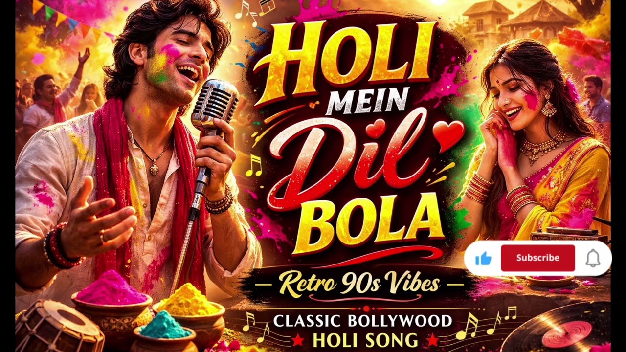 Holi Mein Dil Bola | Classic 90s Bollywood Holi Song | Retro Kishore Vibes
