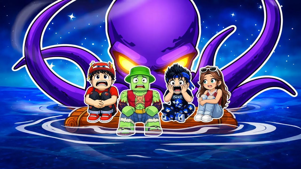J'ÉCHAPPE au KRAKEN GÉANT dans Roblox Raft 101…