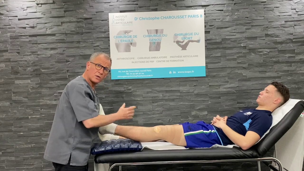 Autorééducation du genou: le retour à la maison après une ligamentoplastie par le Dr Charousset.