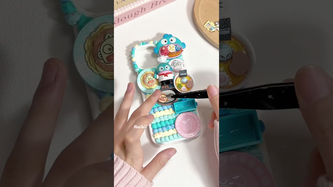 ASMR making Hangyodon decoden phone case #decoden #sanrio #decodencase #diy #handmade