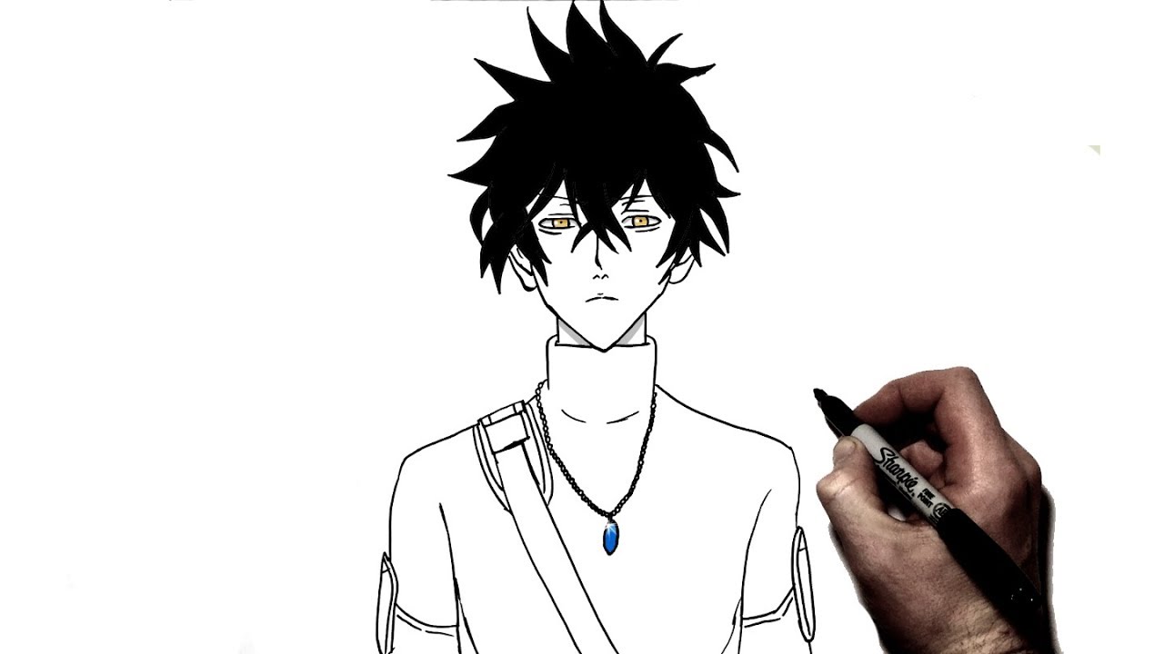 How to Draw Yuno | Step by Step | Black clover