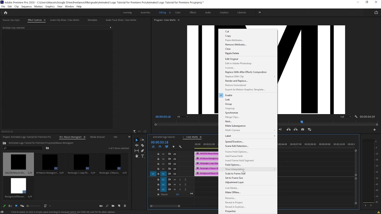 Animated Logo Tutorial for Premiere Pro - Basic Logo Animation Techniques