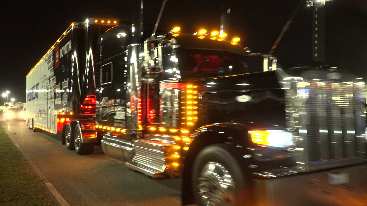 NASCAR HAULERS LEAVING DARLINGTON AFTER THE GOODYEAR 400