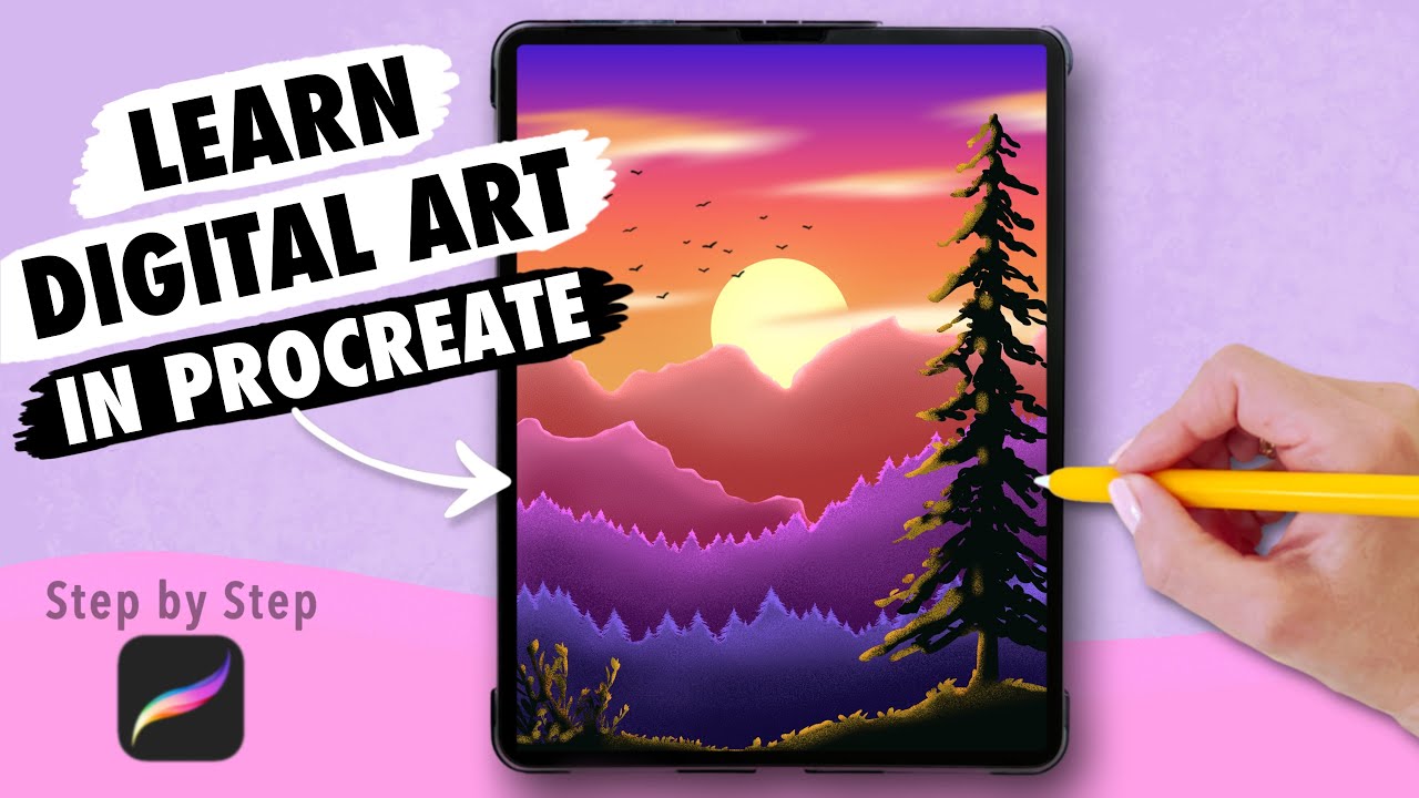 How to Draw Digital Art for Beginners - EASY Procreate Drawing step by step