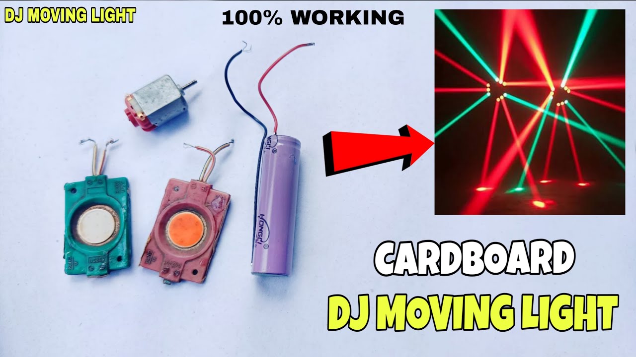 How To Make Mini Dj Moving  Light  With LED Light And Cardboard  || Simple  Mini Dj Moving Light