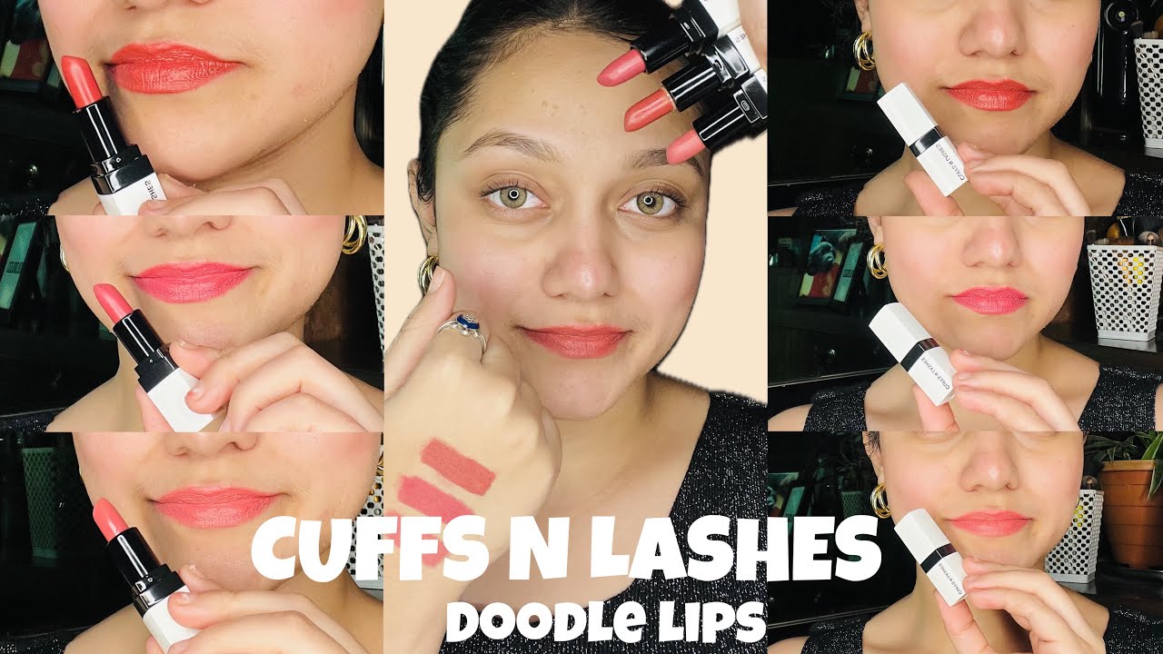 *New* Cuffs N Lashes Doodle Lips Set of 3 Lipsticks | Review + Demo | Highly Pigmented! 😳