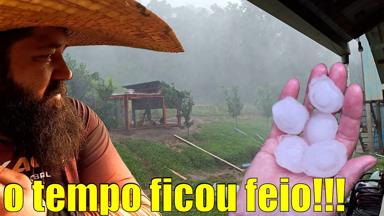 tempestade com chuva de pedras nos atingiu em cheio