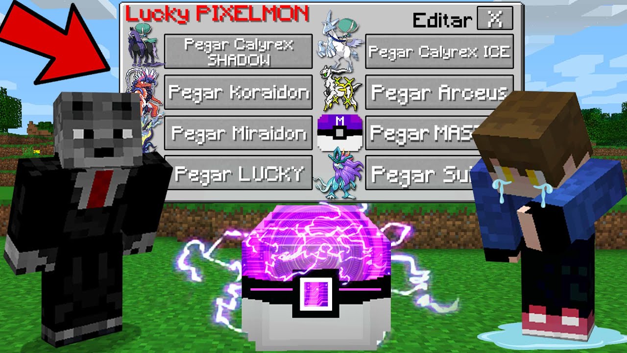 Trollei meu Amigo CONTROLANDO os Pokemon LENDÁRIOS DELE da Lucky Pixelmon Troll -1000% no Minecraft