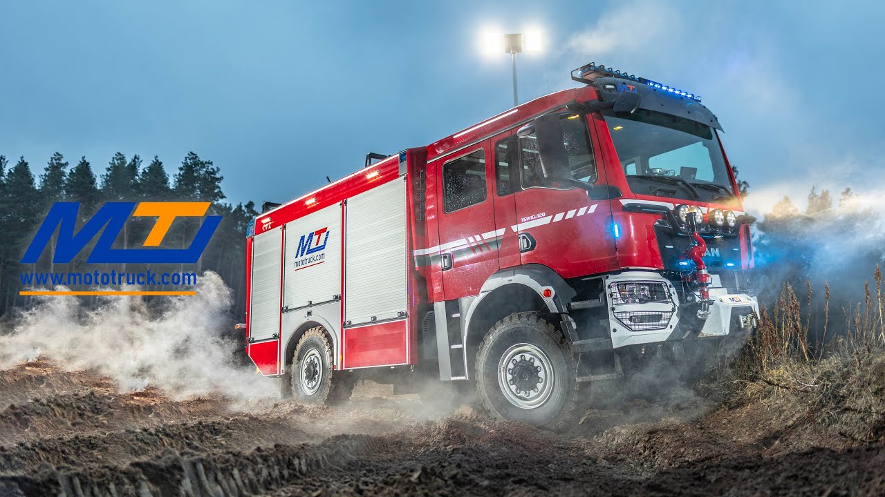 MAN TGM 18.320 4X4 BB - średni uterenowiony samoch&oacute;d ratowniczo-gaśniczy MOTO-TRUCK
