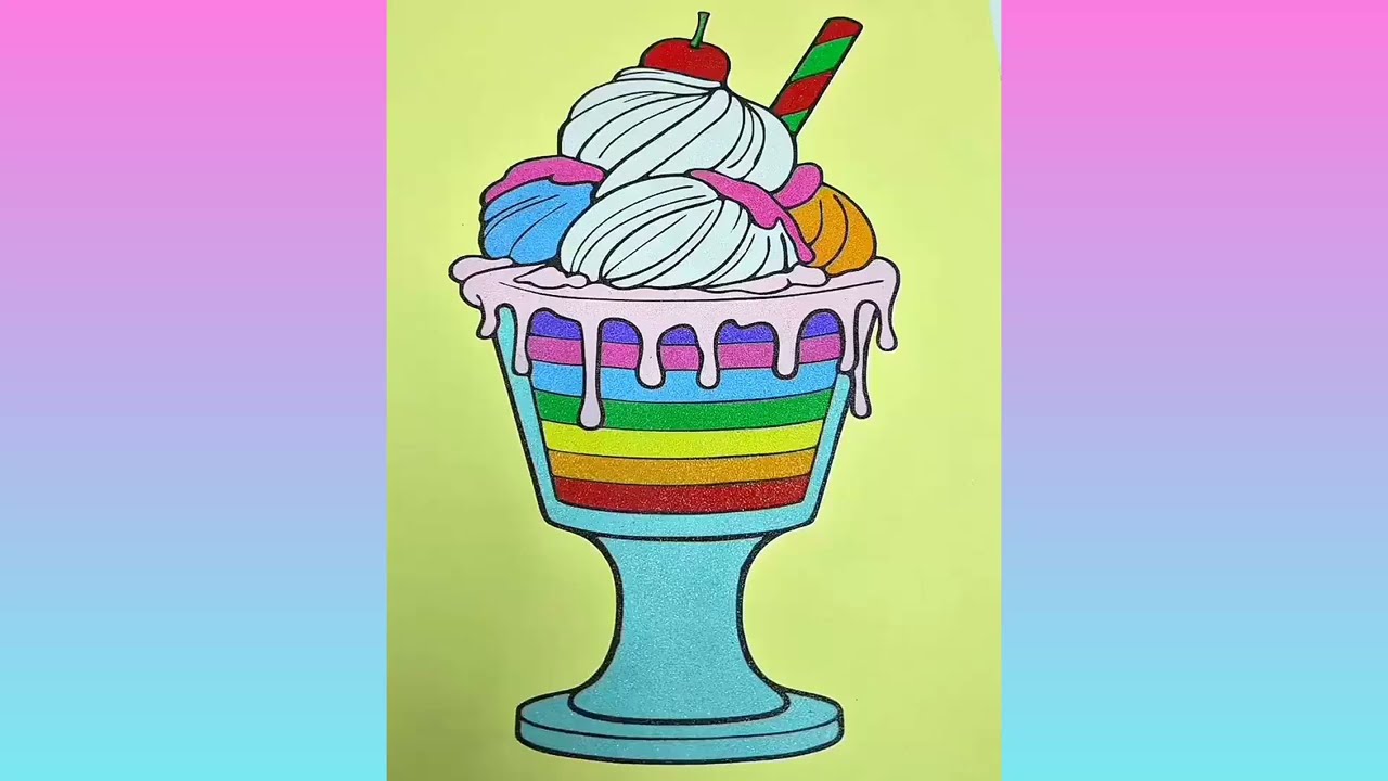 Very interesting Ice cream 🍨 Sand Art | Sand color painting 🎨 .
