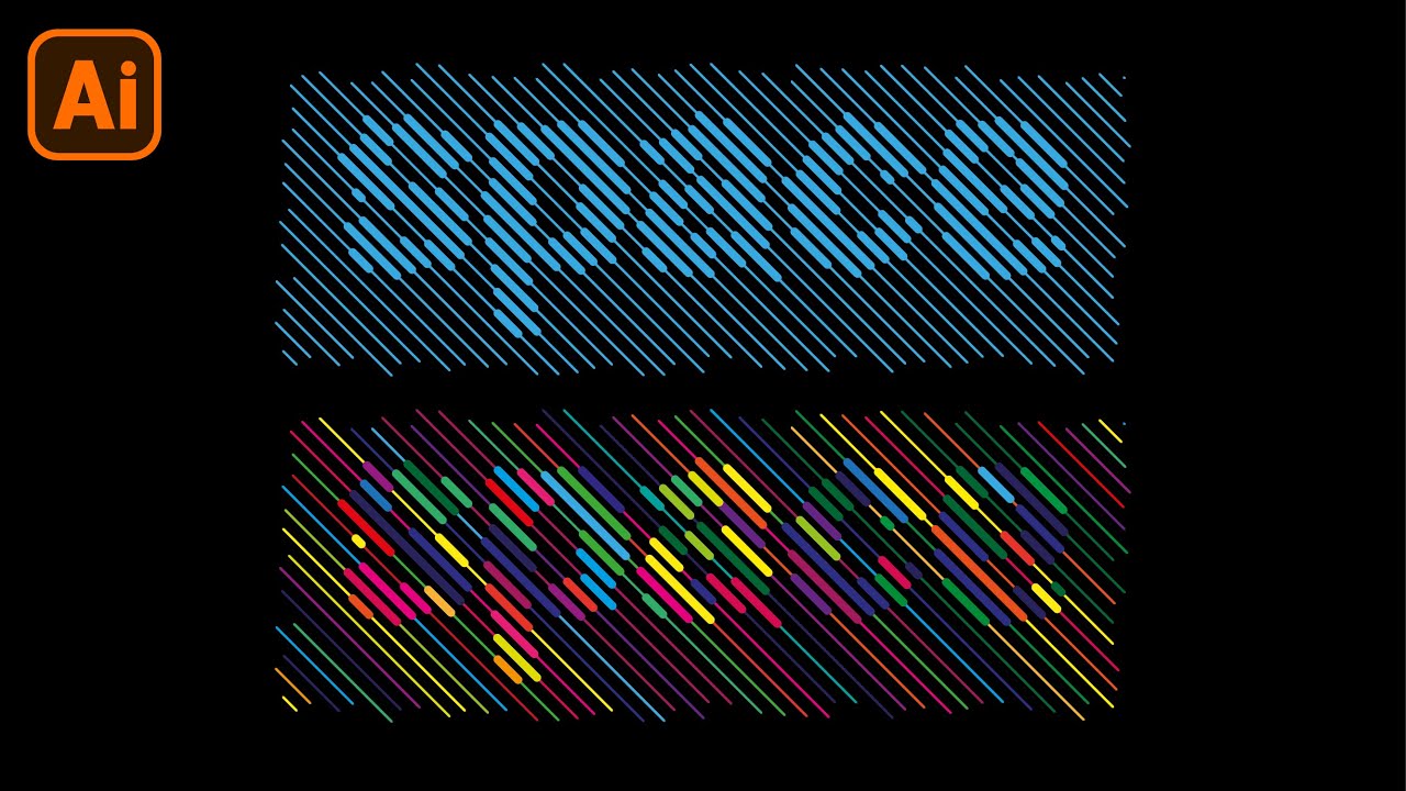 Hatched Lines Text Design | Adobe Illustrator CC Tutorial