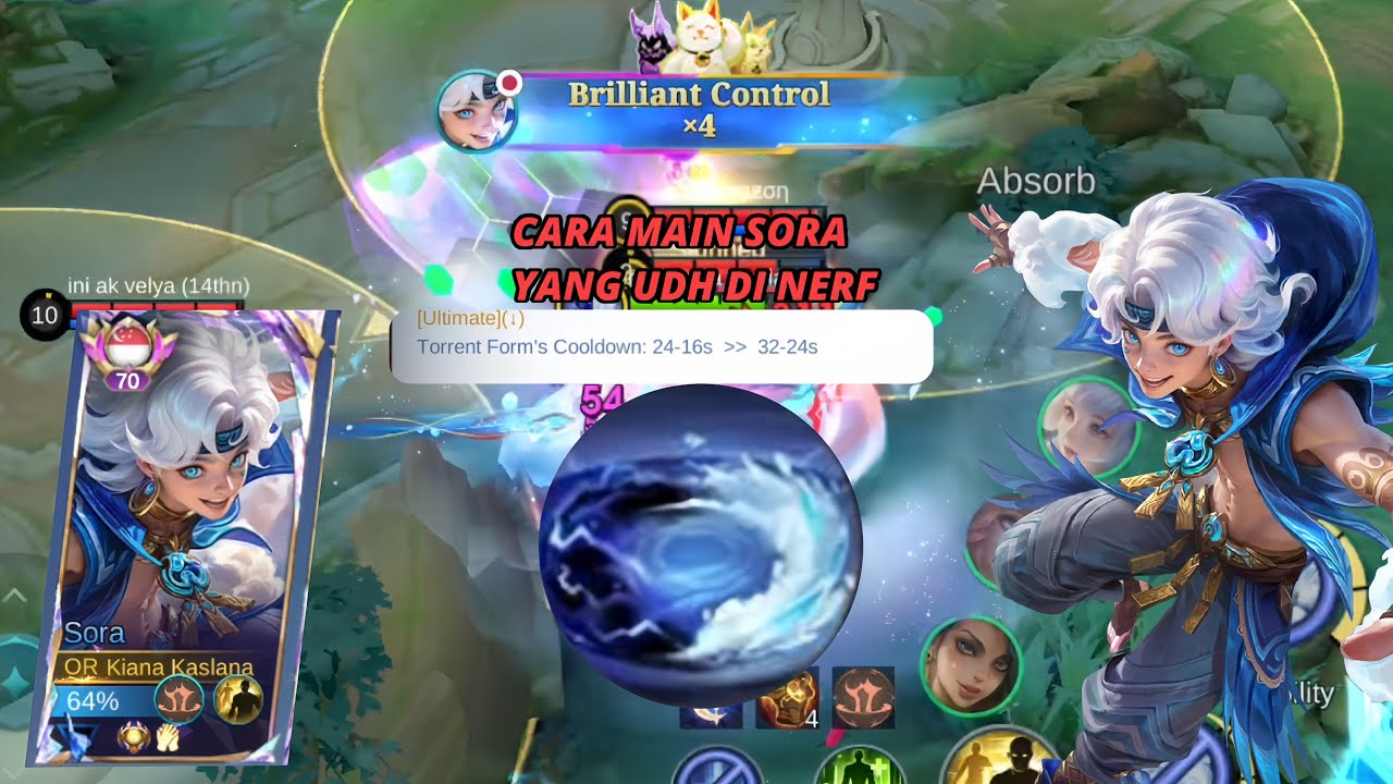 Akhirnya Sora udh di nerf, beginilah cara main Sora yang udh di nerf sama moonton 