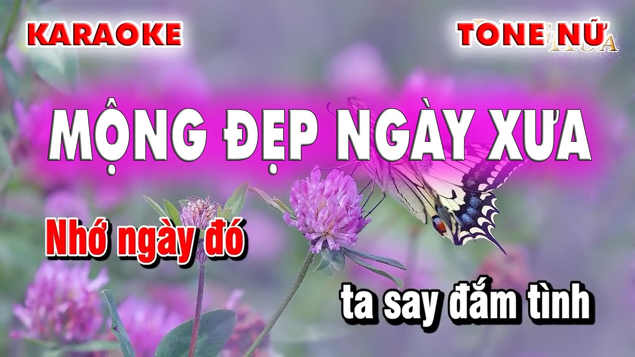 Karaoke Mộng Đẹp Ngày Xưa Tone Nữ - Nhạc Ngoại Lời Việt beat Chuẩn