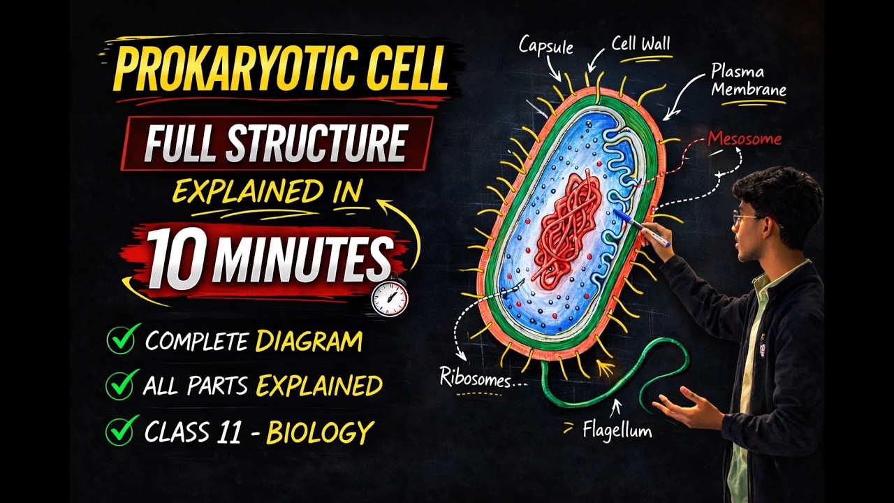 Prokaryotic Cell Full Structure Explained in just 10 Minutes | Class 11 Biology
