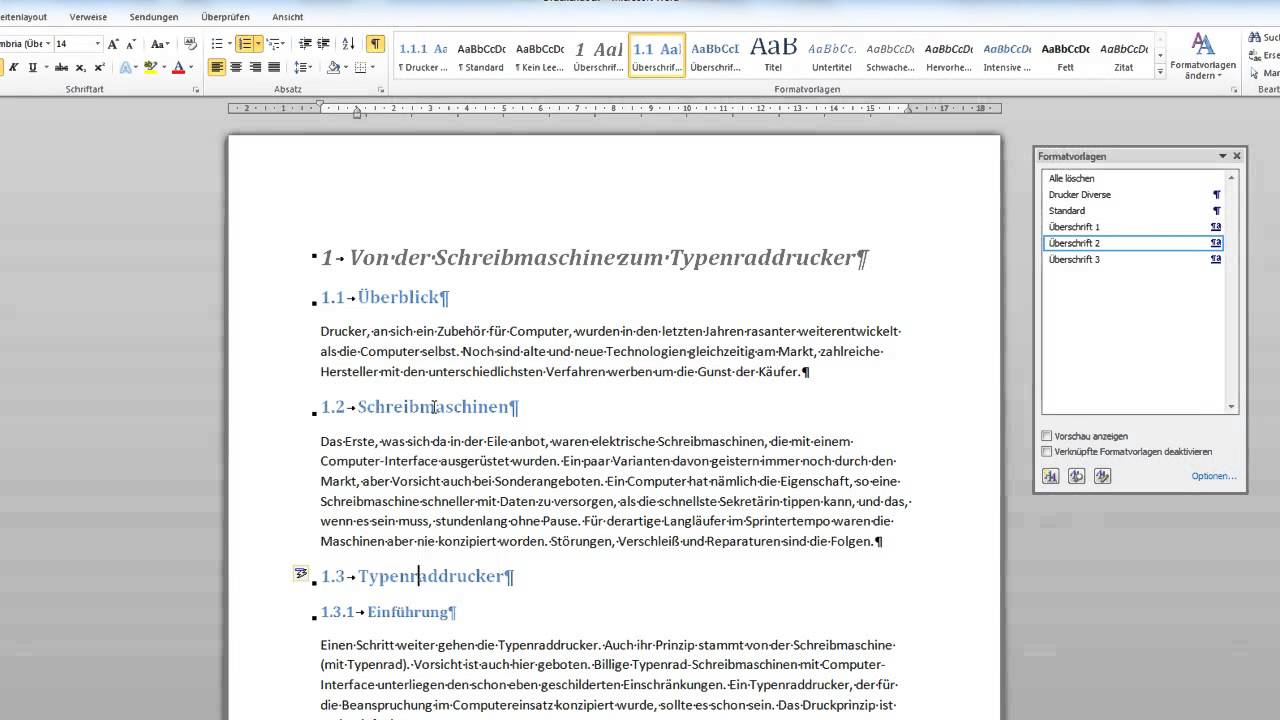UD 5 - Gliederung zuweisen