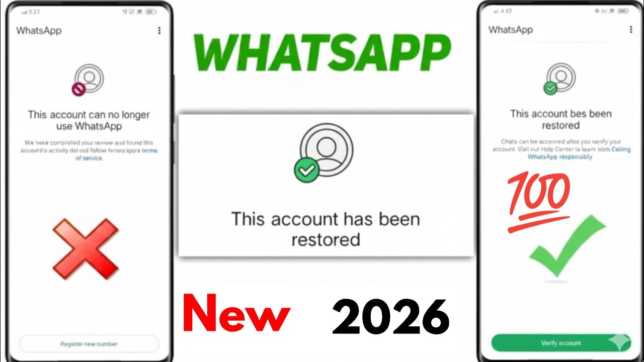 WhatsApp Ban Problem New Solution 2026 | This account can no longer use WhatsApp Problem New 2026