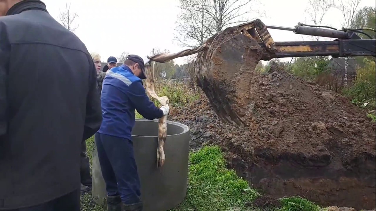 Эксковатором копаем колодец быстро недорого