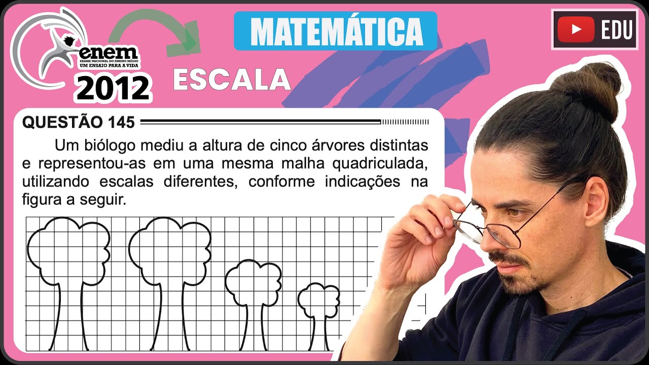 [ENEM 2012] 145 📘 ESCALA Um biólogo mediu a altura de cinco árvores distintas e representou-as em