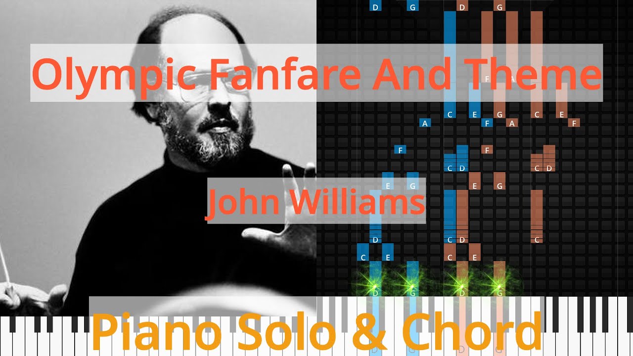 🎹Solo & Chord, Olympic Fanfare And Theme, John Williams, Synthesia Piano