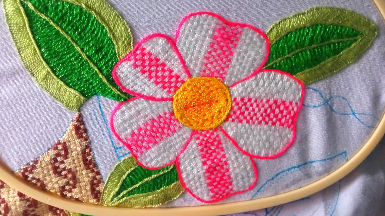 INCREÍBLE PUNTADA FANTASÍA, PASO A PASO BORDANDO UNA LINDA FLOR/MARYKU