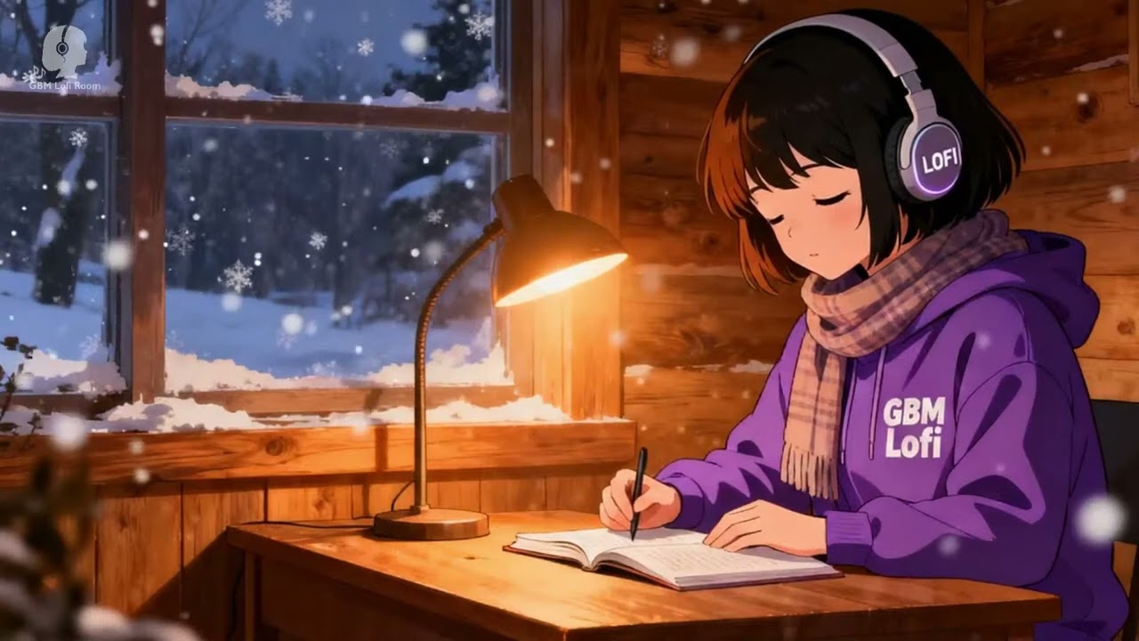 Cozy Winter Cabin Lofi ❄️ Snowy Night Study Beats for Calm Focus