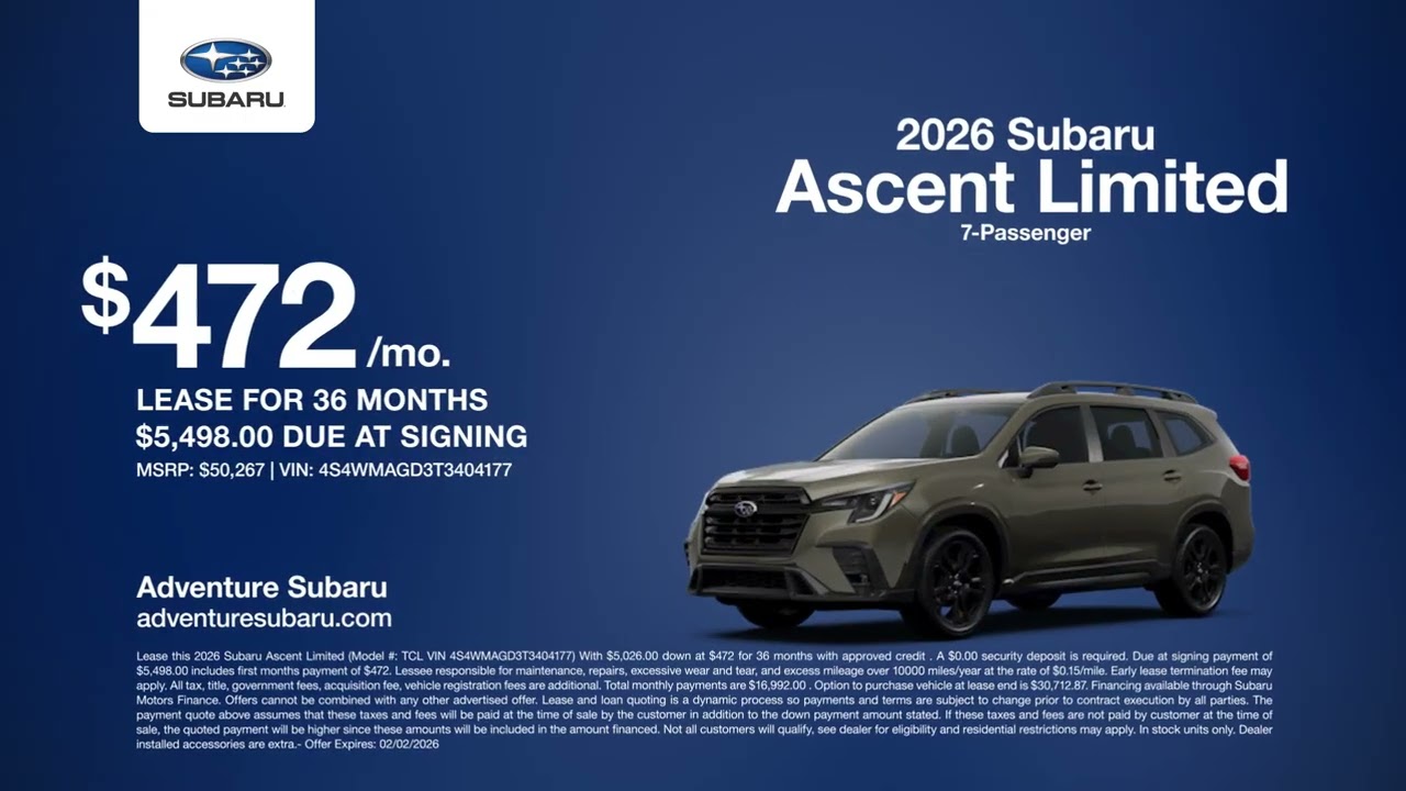 Subaru Ascent 01/18/2026 6780302