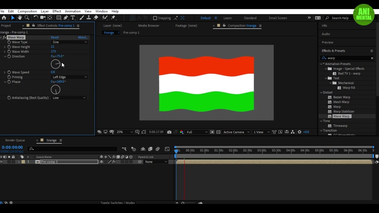 Make A Realistic Waving Flag In After Effects | indian flag