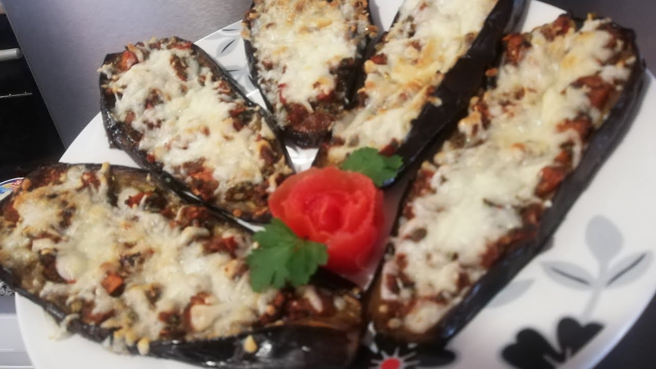 Berenjenas rellenas/Stuffed Eggplant/ receta fácil y rápida