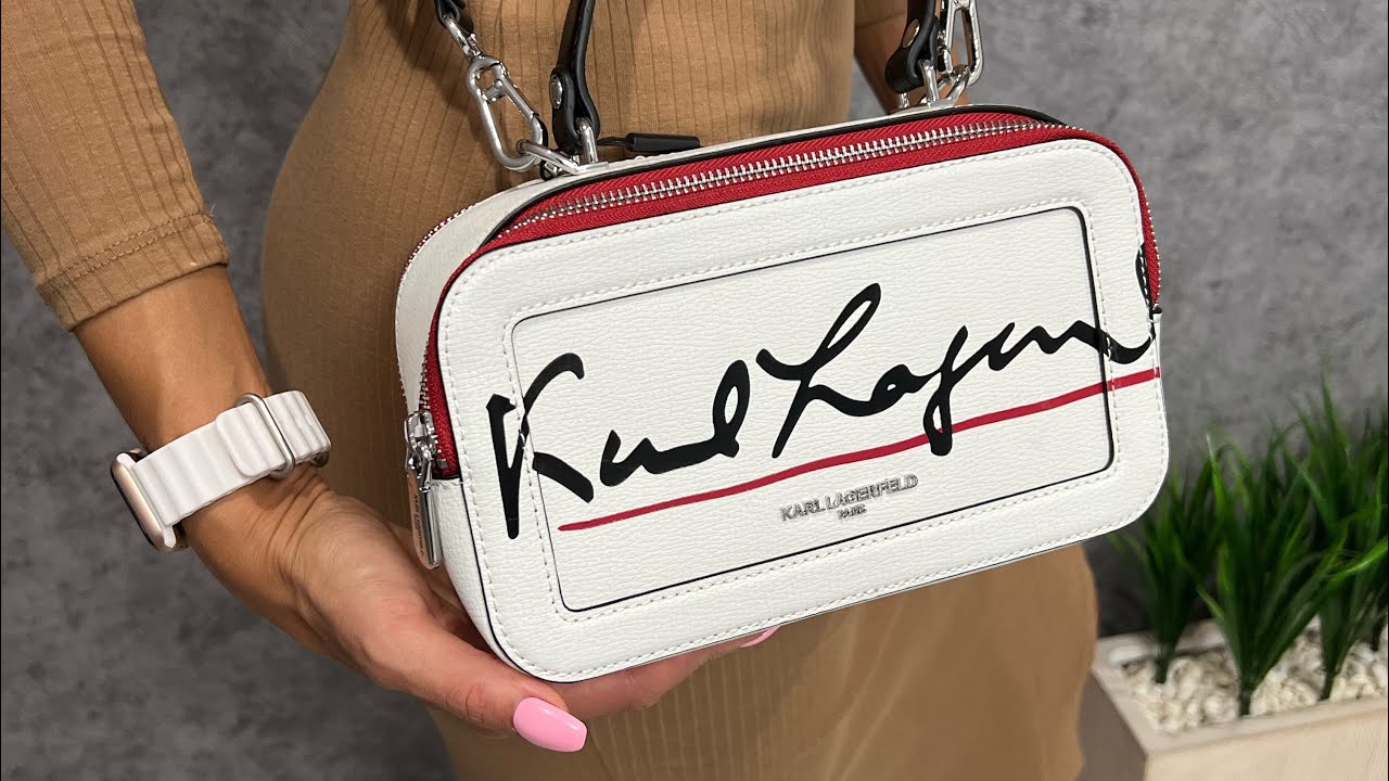 Распаковка KARL LAGERFELD PARIS Celebration Of Karl Simone Camera Bag (white/red/black)