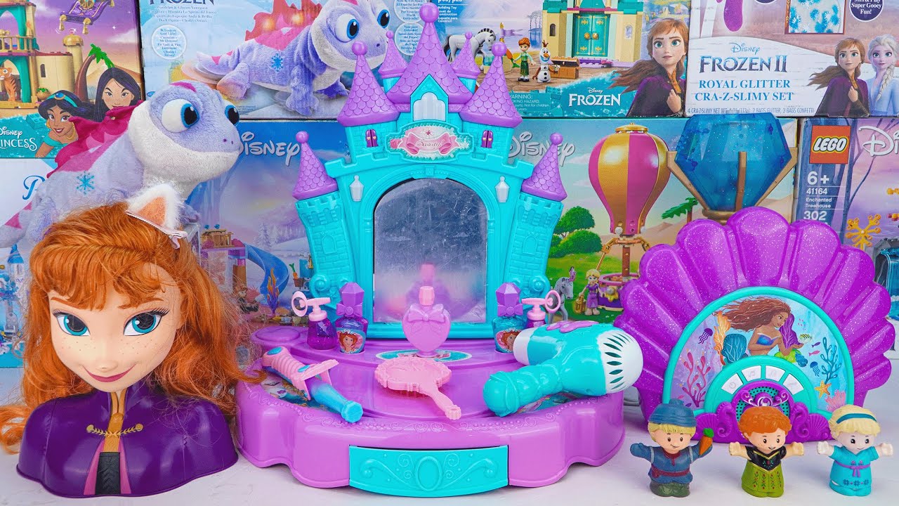 Disney Princess Toys Collection Unboxing | Disney Frozen Elsa Beauty Playset and Anna's Styling Head